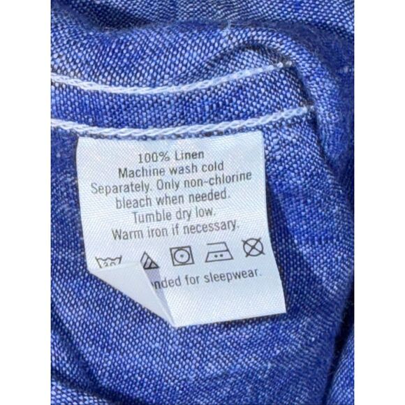 Janie and Jack 100% Linen Blue Button Down Shirt - Picture 4 of 4